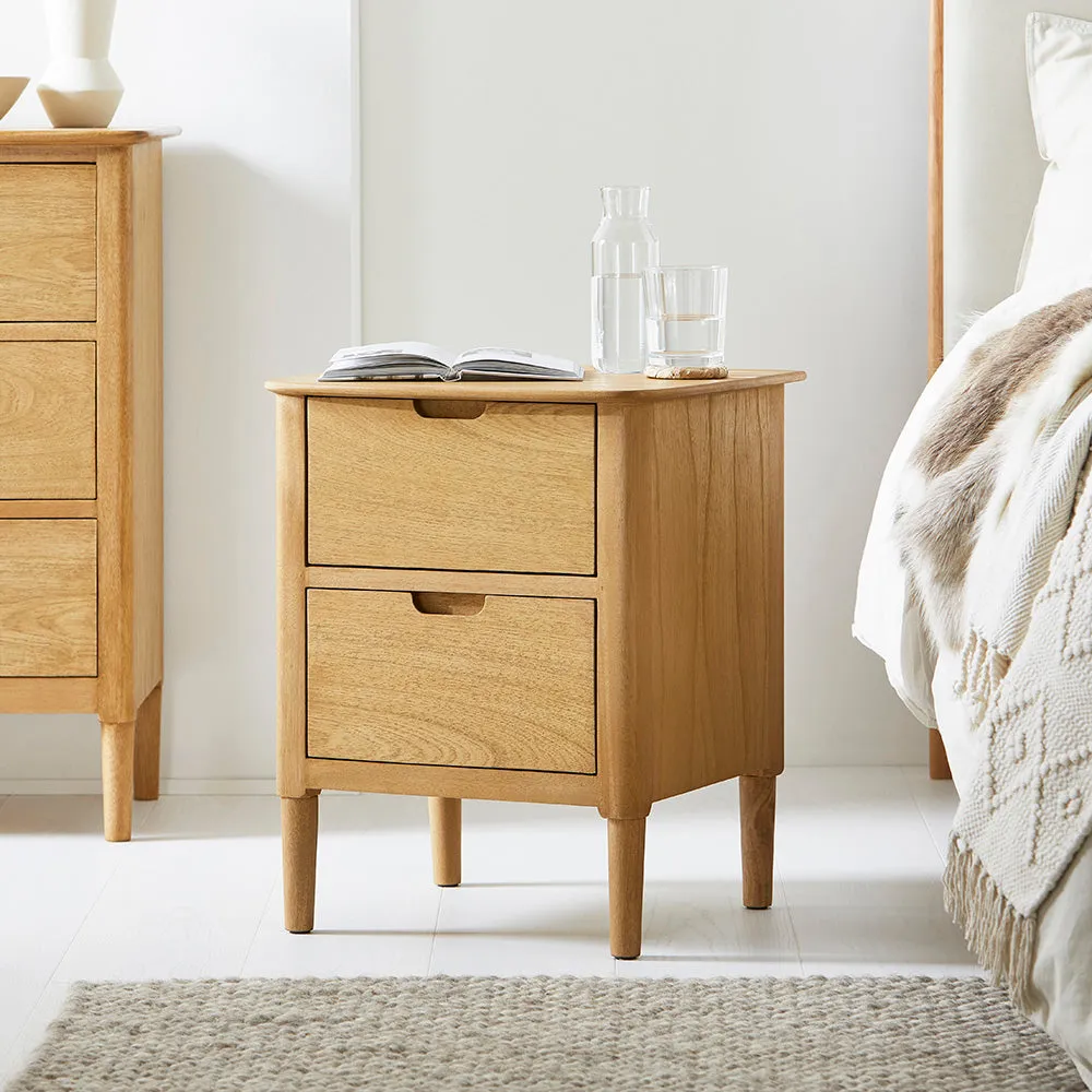 Norway Oak Wooden Bedside Table (Damaged)