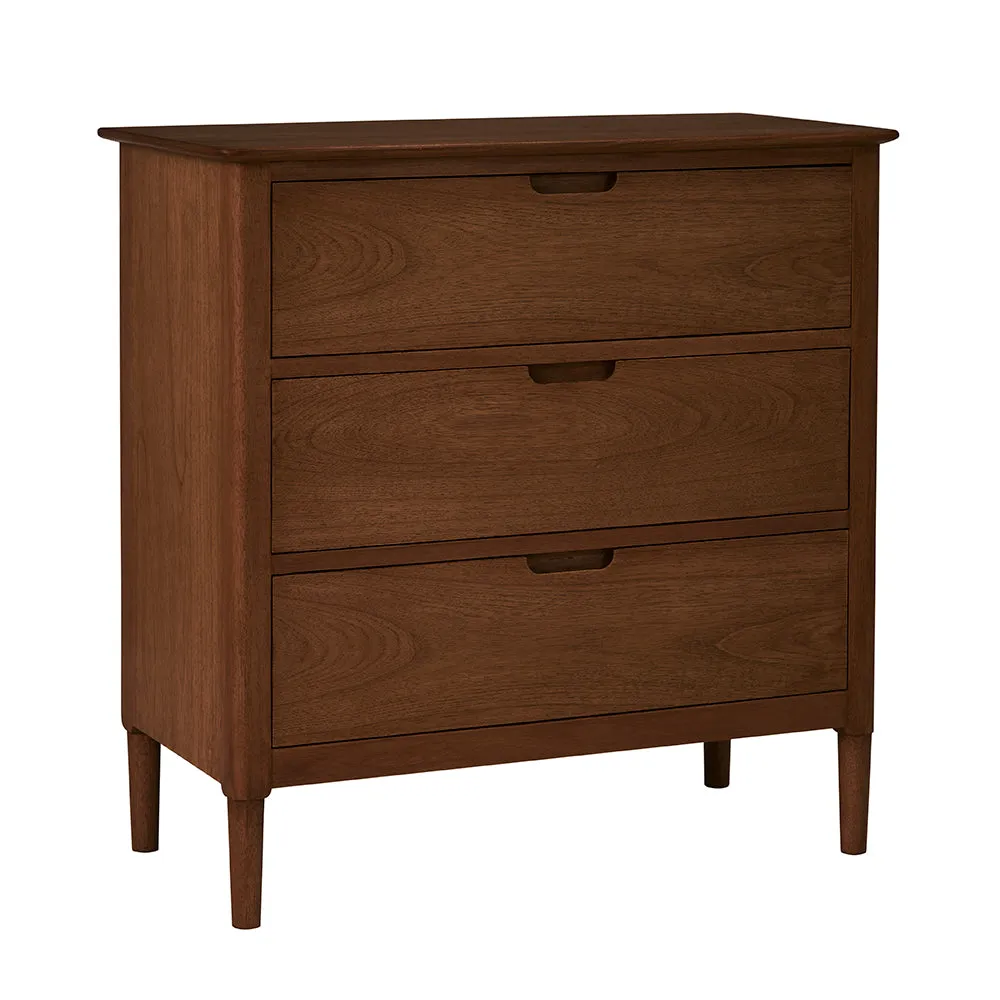 Norway Walnut Chest of 3 Drawers