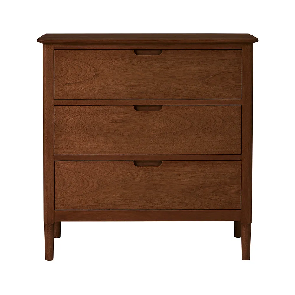 Norway Walnut Chest of 3 Drawers