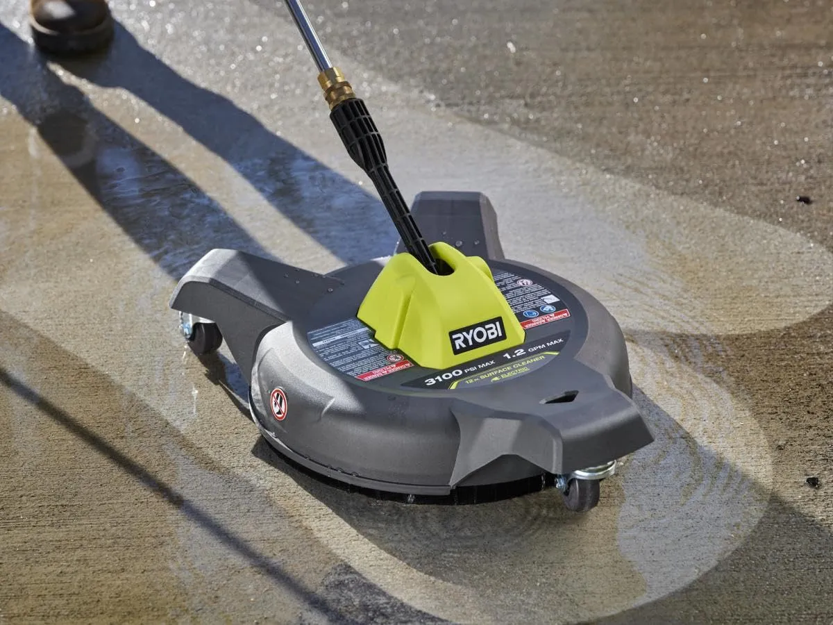 Open Box -  RYOBI 12 in. 3100 PSI Electric Pressure Washer Surface Cleaner with Caster Wheels