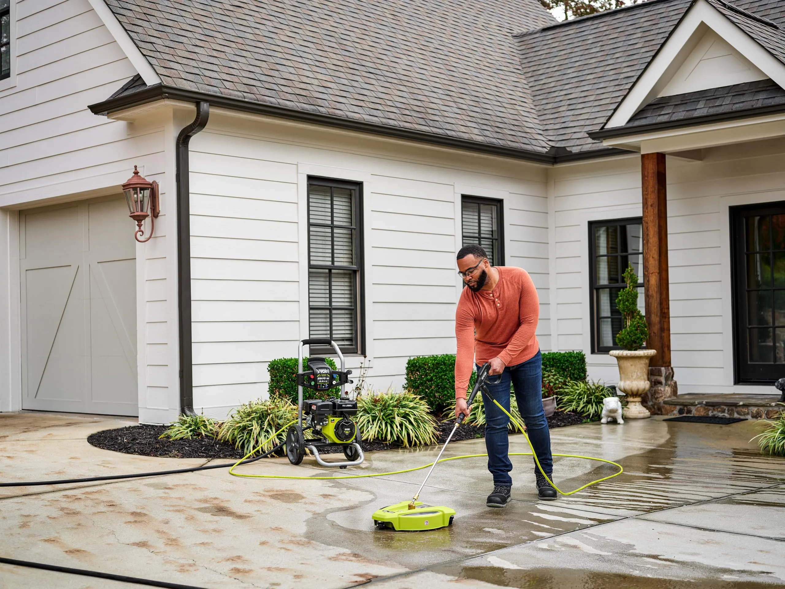 Open Box -  RYOBI 15 in. 3400 PSI Gas Pressure Washer Surface Cleaner with Caster Wheels