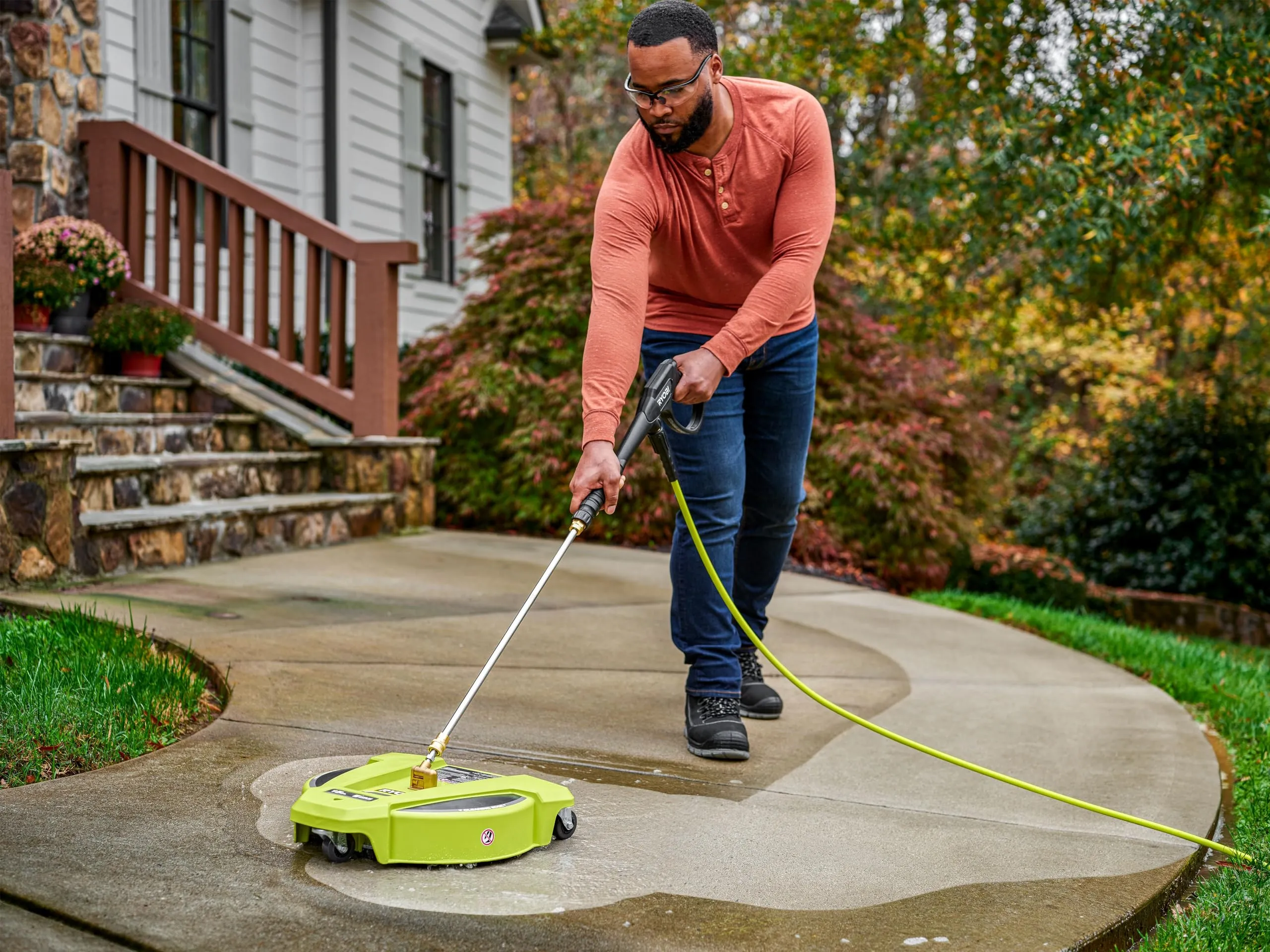 Open Box -  RYOBI 15 in. 3400 PSI Gas Pressure Washer Surface Cleaner with Caster Wheels