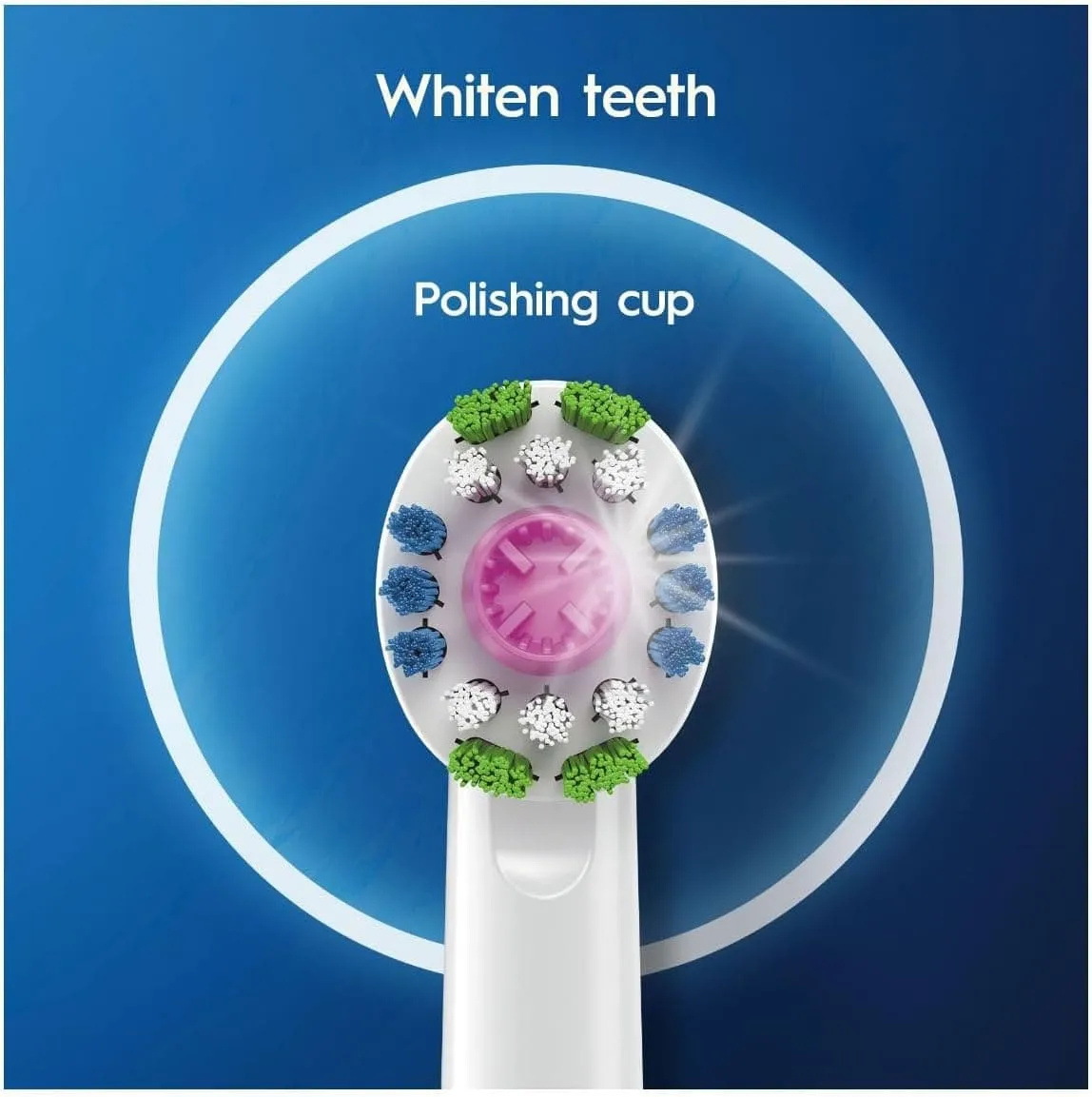 Oral-B 3D White Electric Toothbrush Head with CleanMaximiser Technology, Angled Bristles for Deeper Plaque Removal, Pack of 12 Toothbrush Heads, White