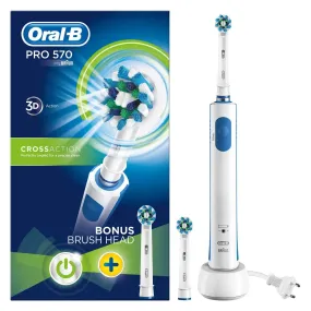 Oral-B Pro 570 CrossAction Electric Toothbrush with Refill Heads