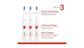 Pack of 3: Colgate 360° Advanced Whitening Sonic Electric Toothbrush, Soft (6 AAA Energizer Batteries Included) - Ships Quick!