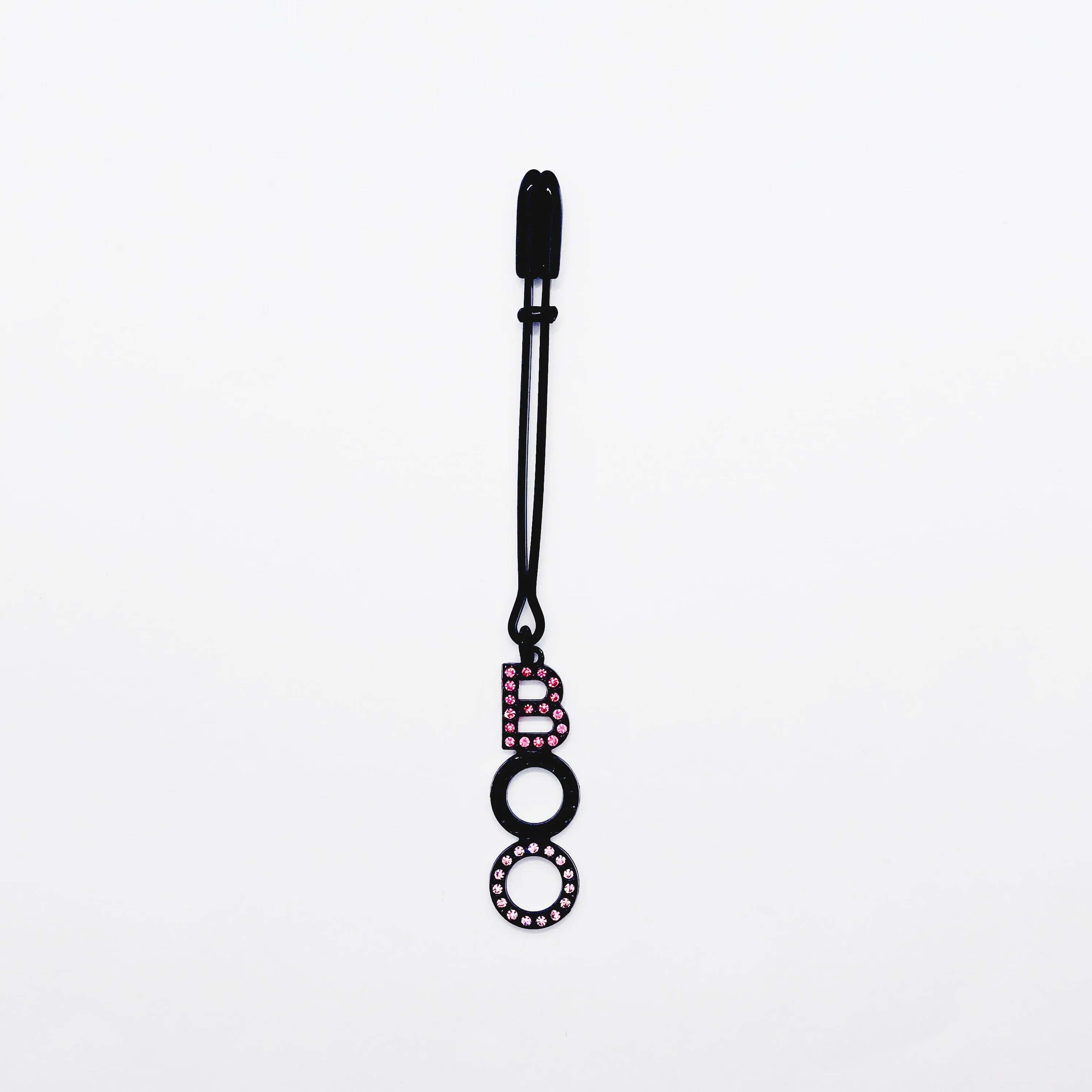 Pink and Black "BOO" Tweezer Clit Clamp. BDSM Sex Toy for Halloween or Gift for your "boo".