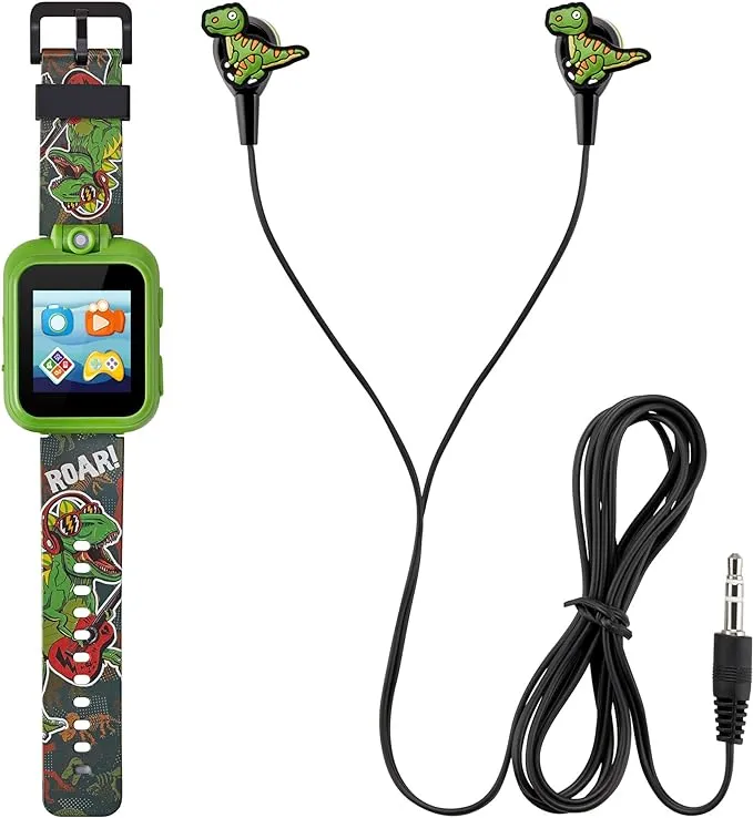 PlayZoom 2 Kids Smartwatch & Earbuds Set: Green Dinosaur Print