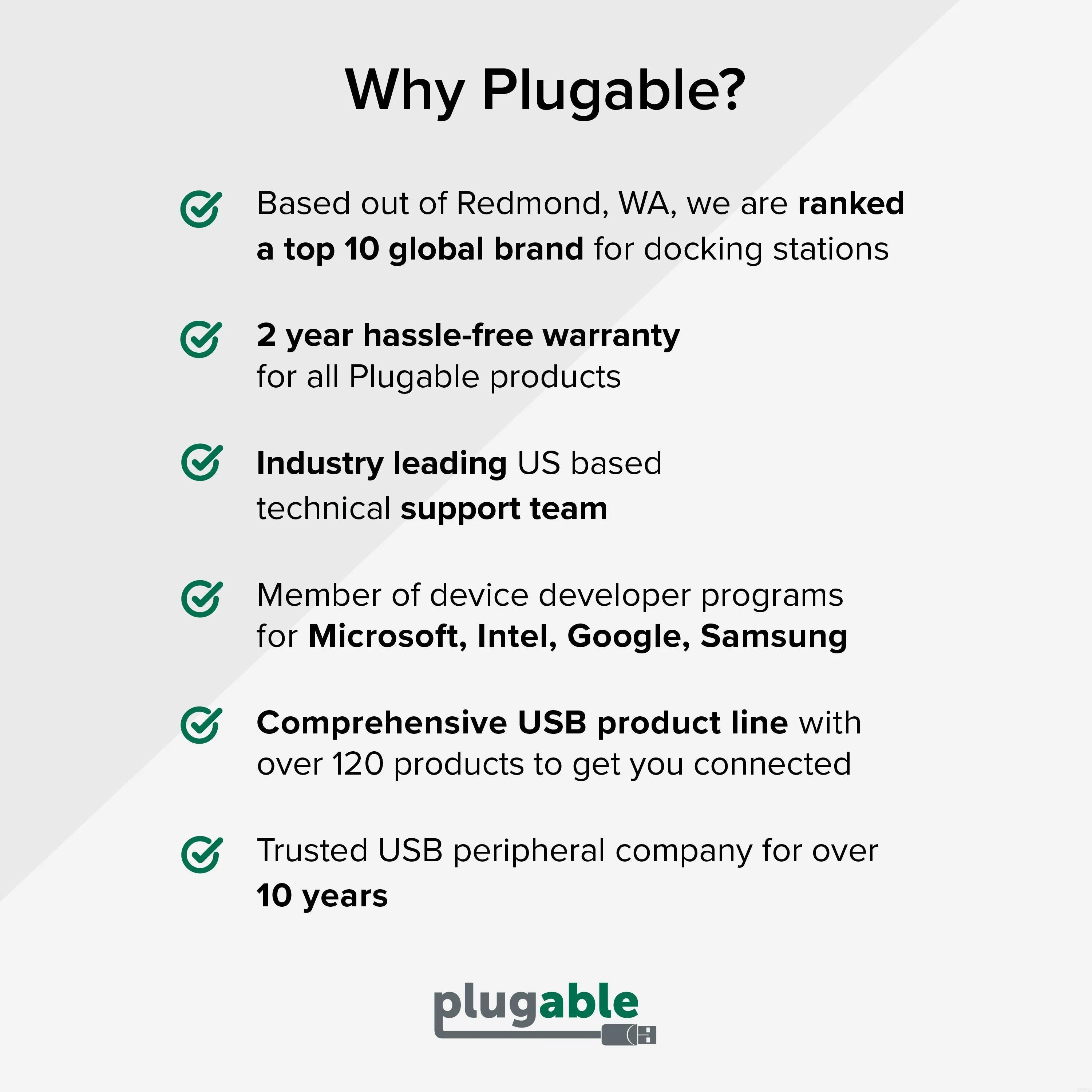 Plugable Single Display Thunderbolt™ 3 Docking Station (No Host Charging)