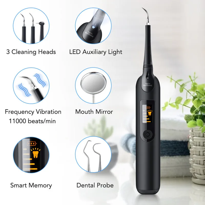 Portable Electric Tooth Cleaner LED Screen Dental Care Set