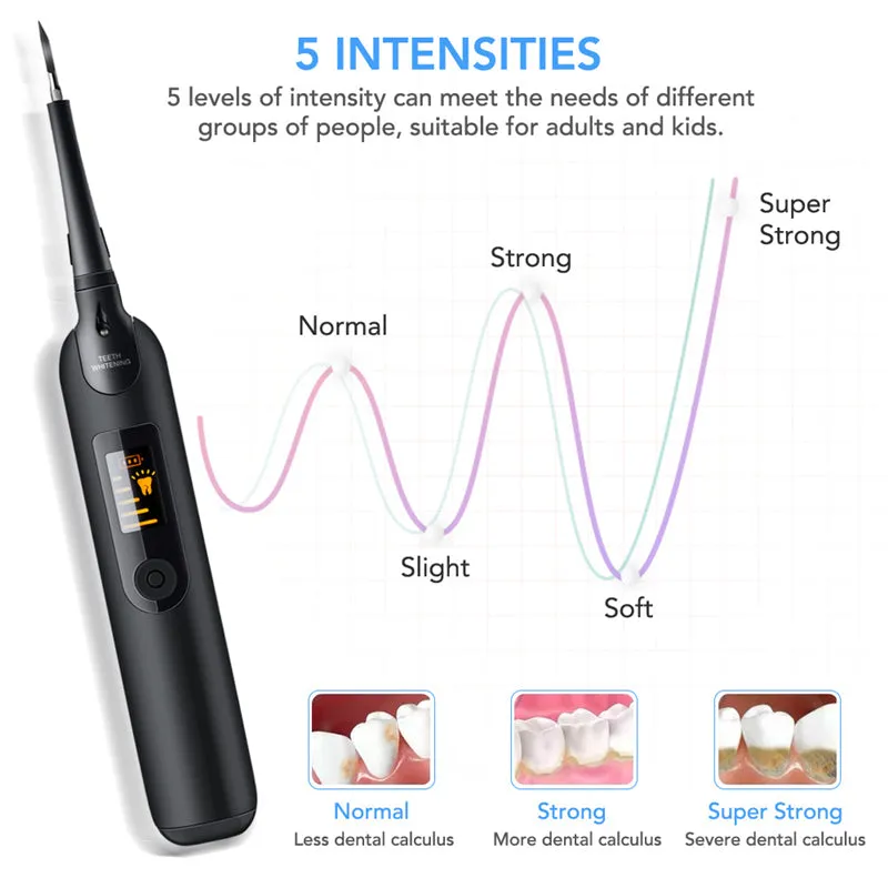 Portable Electric Tooth Cleaner LED Screen Dental Care Set