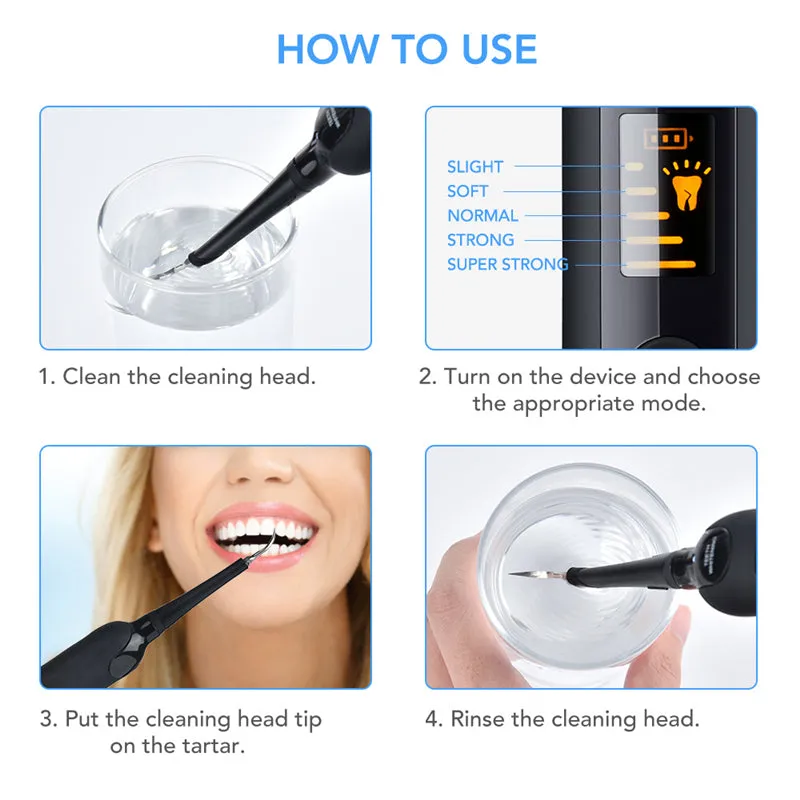 Portable Electric Tooth Cleaner LED Screen Dental Care Set