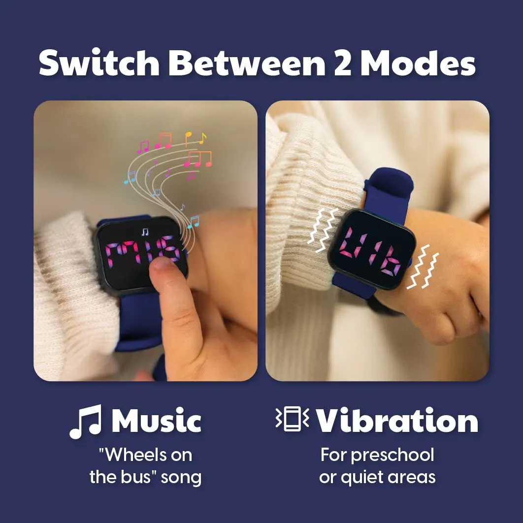 Potty Training Watch for Kids V2 – a Water Resistant Potty Reminder Device for Boys & Girls to Train Your Toddler with Fun/Musical & Vibration Interval Reminder with Potty Training Ebook (Navy)