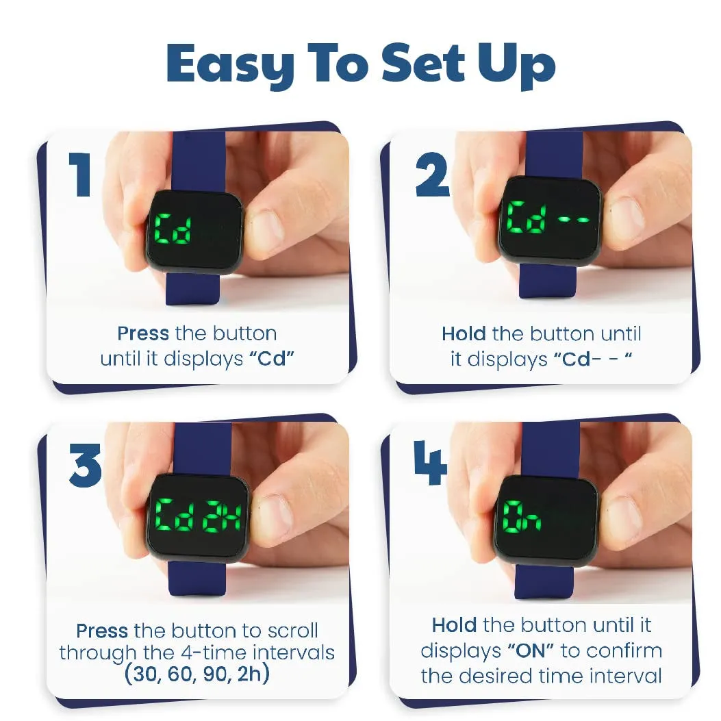 Potty Training Watch for Kids V2 – a Water Resistant Potty Reminder Device for Boys & Girls to Train Your Toddler with Fun/Musical & Vibration Interval Reminder with Potty Training Ebook (Navy)