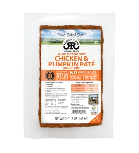 Raised Right Frozen Chicken & Pumpkin Adult Dog Recipe 16oz