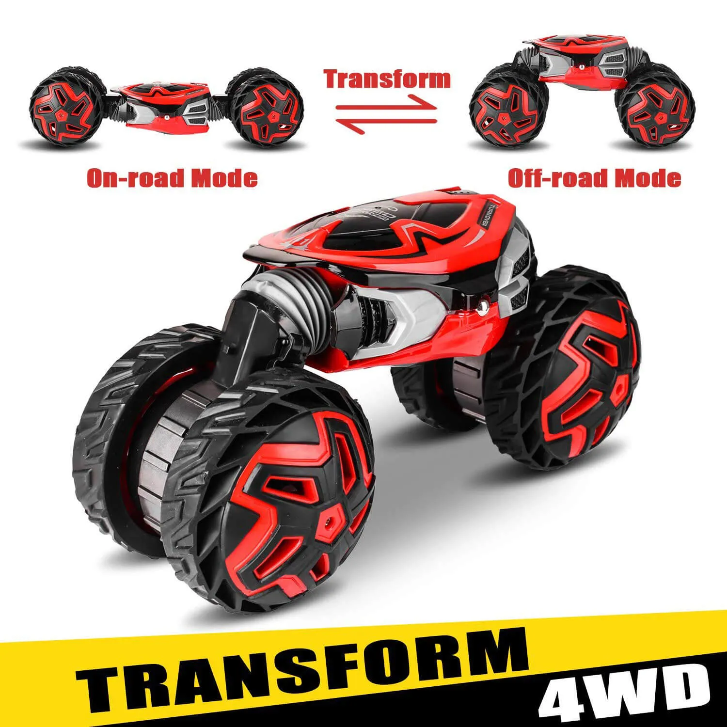 RC Cars For Kids - 1:12 Rugged Remote Control Car 2.4Ghz Off-Road dual motors Rock Crawler Transform All Terrains