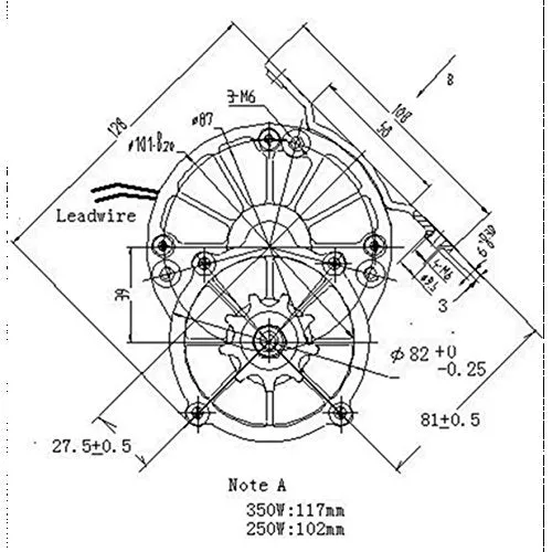 REES52 Metal 24V 250W My1016Z2 Electric Motor For E-Bike, Electric Tricycle, Electric Motor