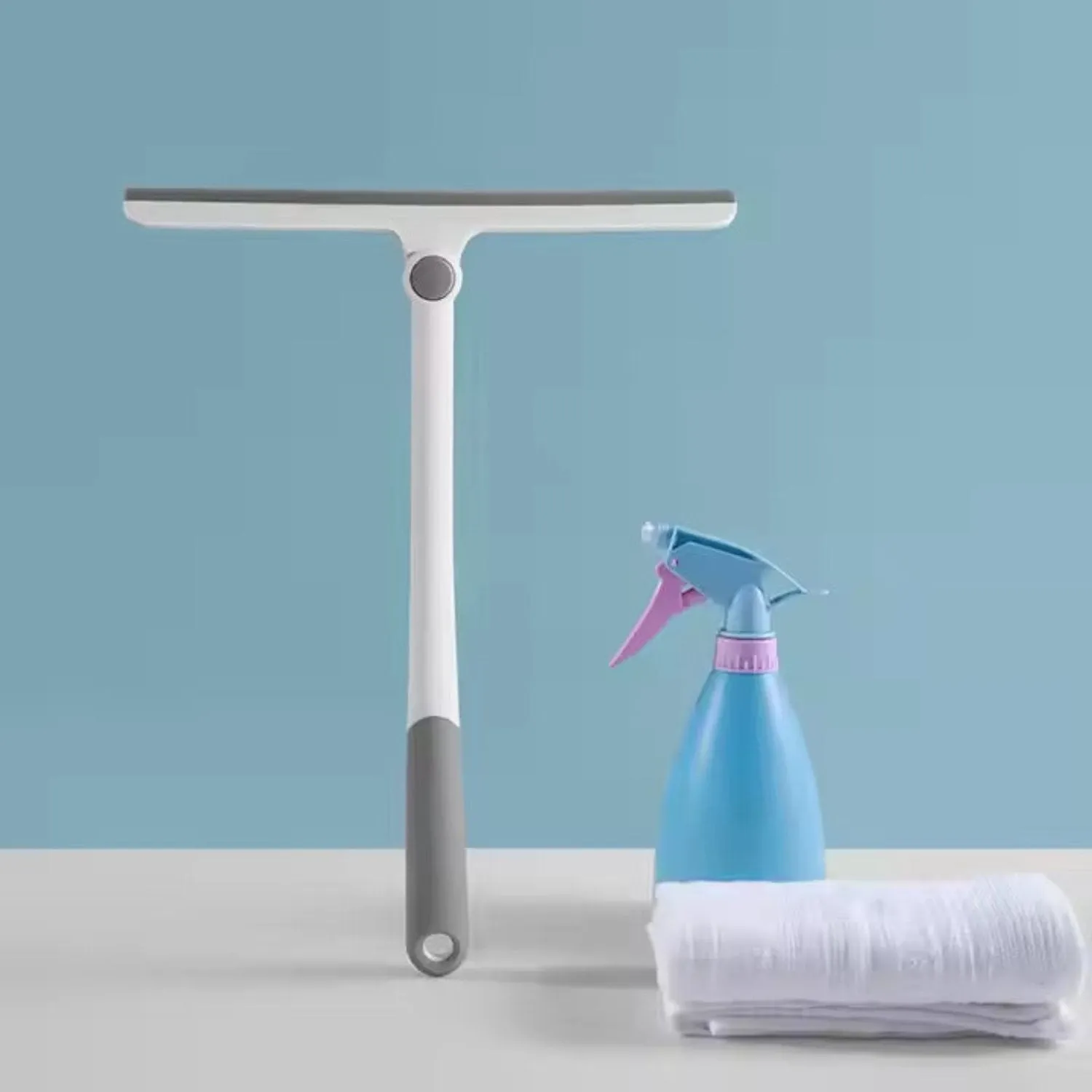 Rotating Glass Cleaning Silicone Blade Window & Mirror Squeegee by Zidello