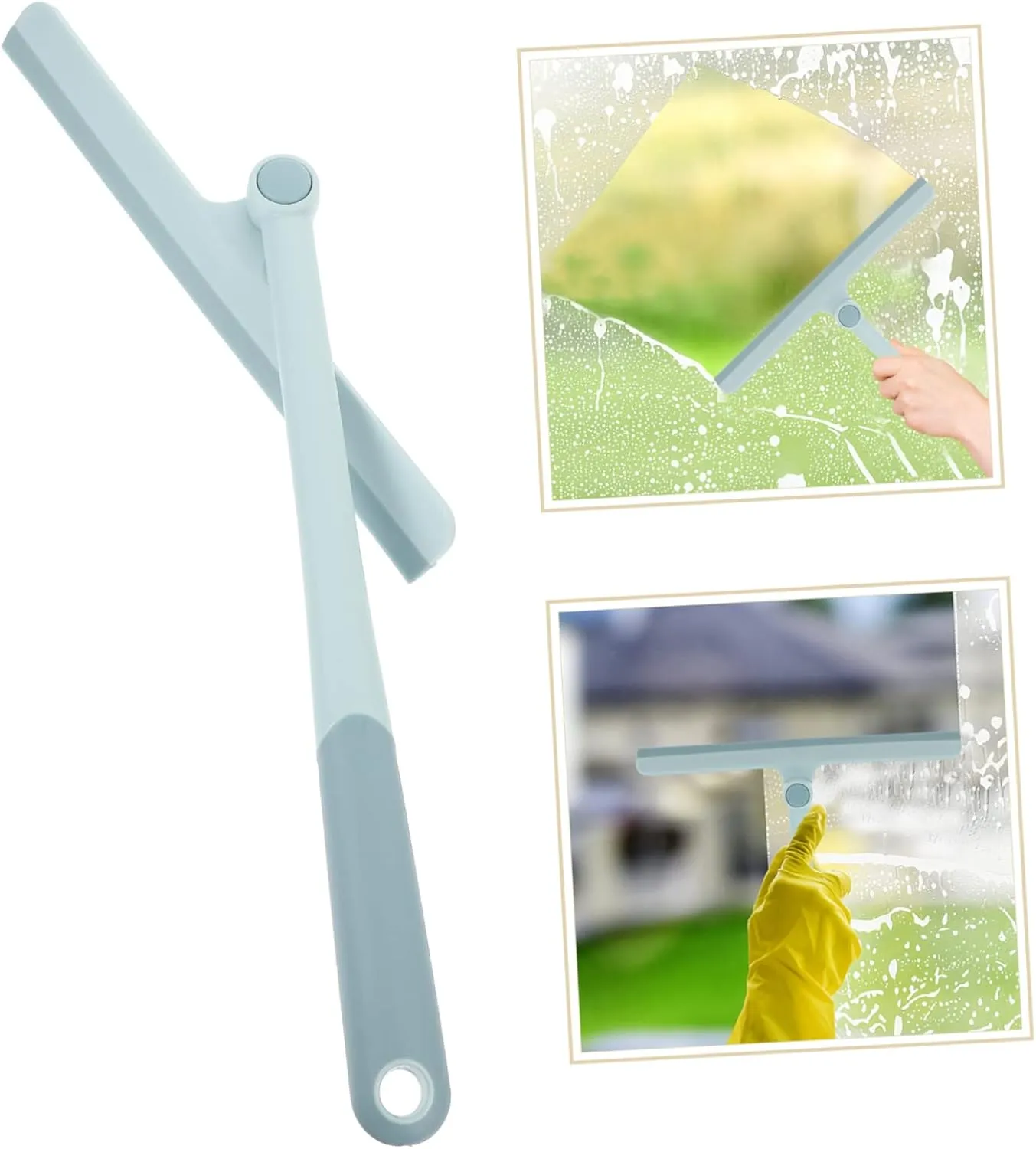 Rotating Glass Cleaning Silicone Blade Window & Mirror Squeegee by Zidello