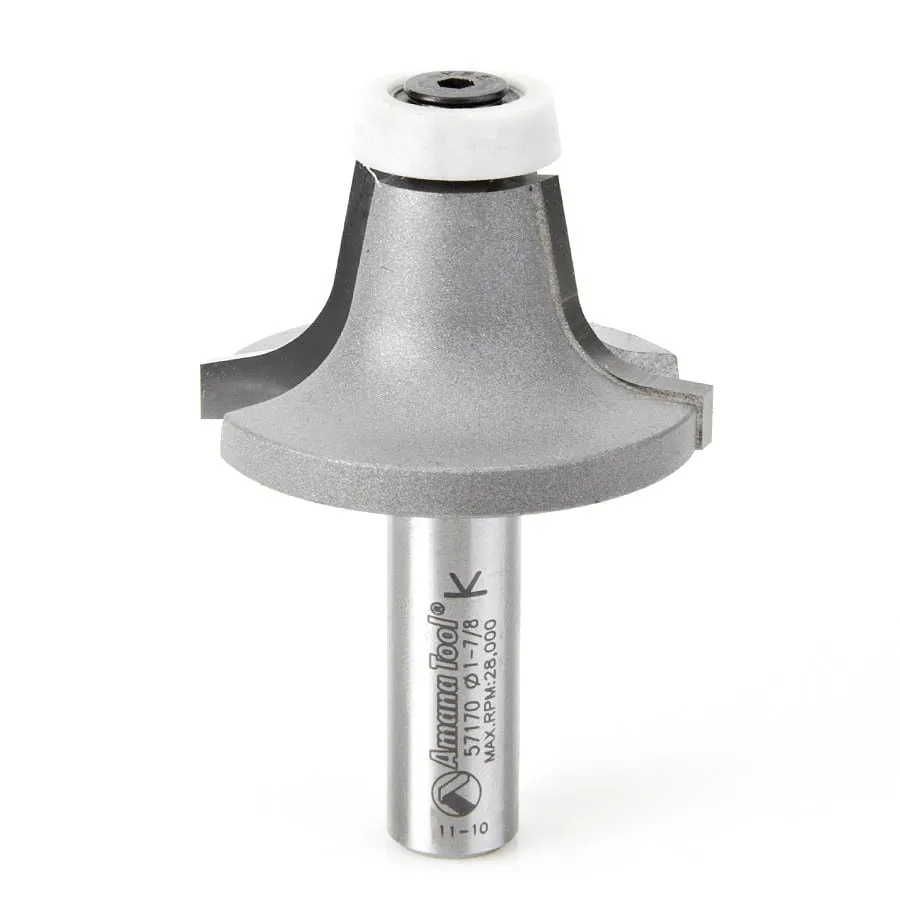 Round Over Router Bit | 10°x 3⁄8 Radius x 1 7⁄8 Dia x 1 x 1⁄2" Shank | 57170 | 738685571705