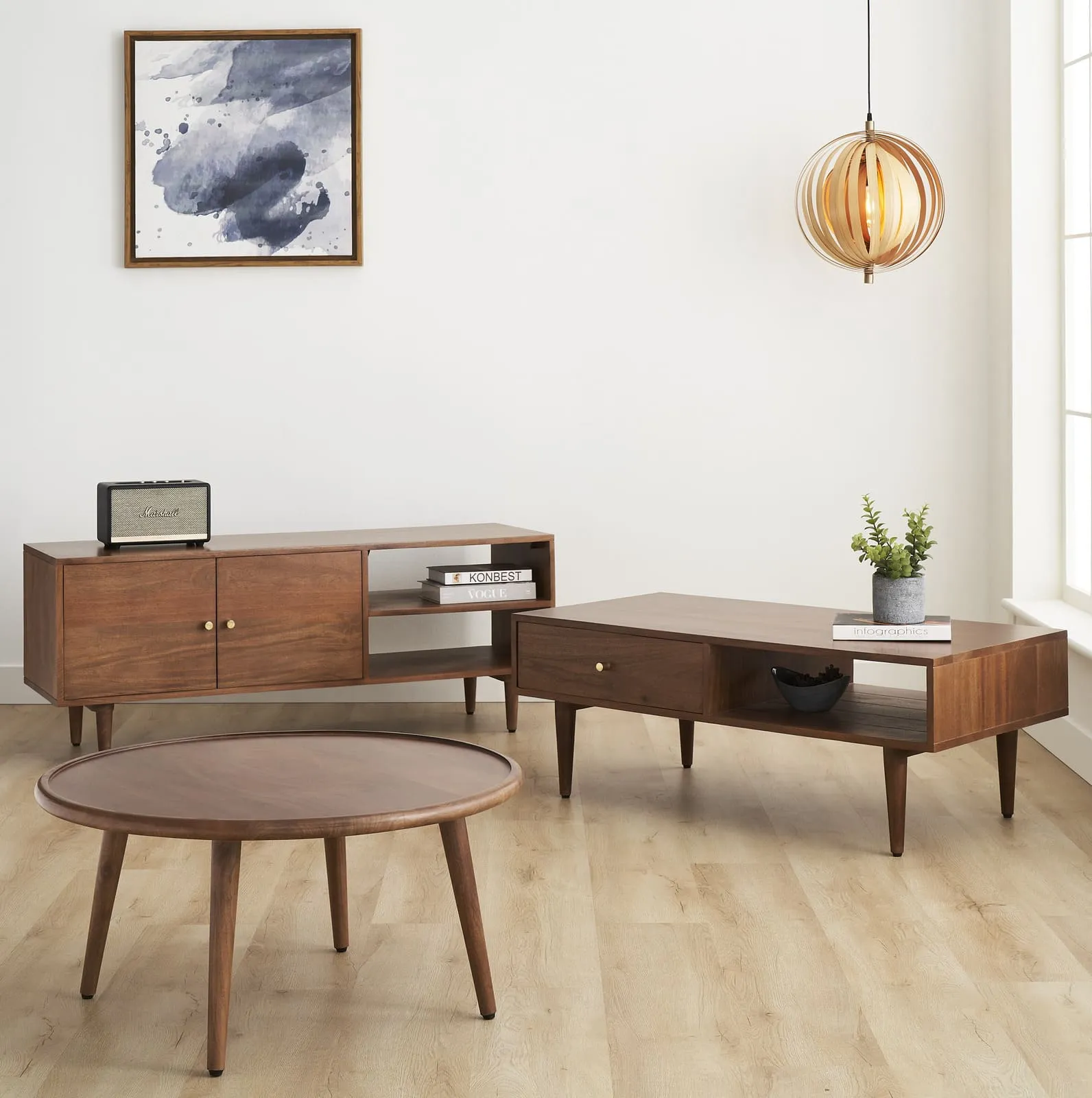 Scandinavian Walnut Oslo Storage Coffee Table