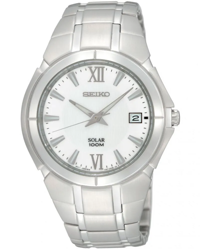 Seiko Solar Power 100m Stainless Steel Men's Watch SNE085P1