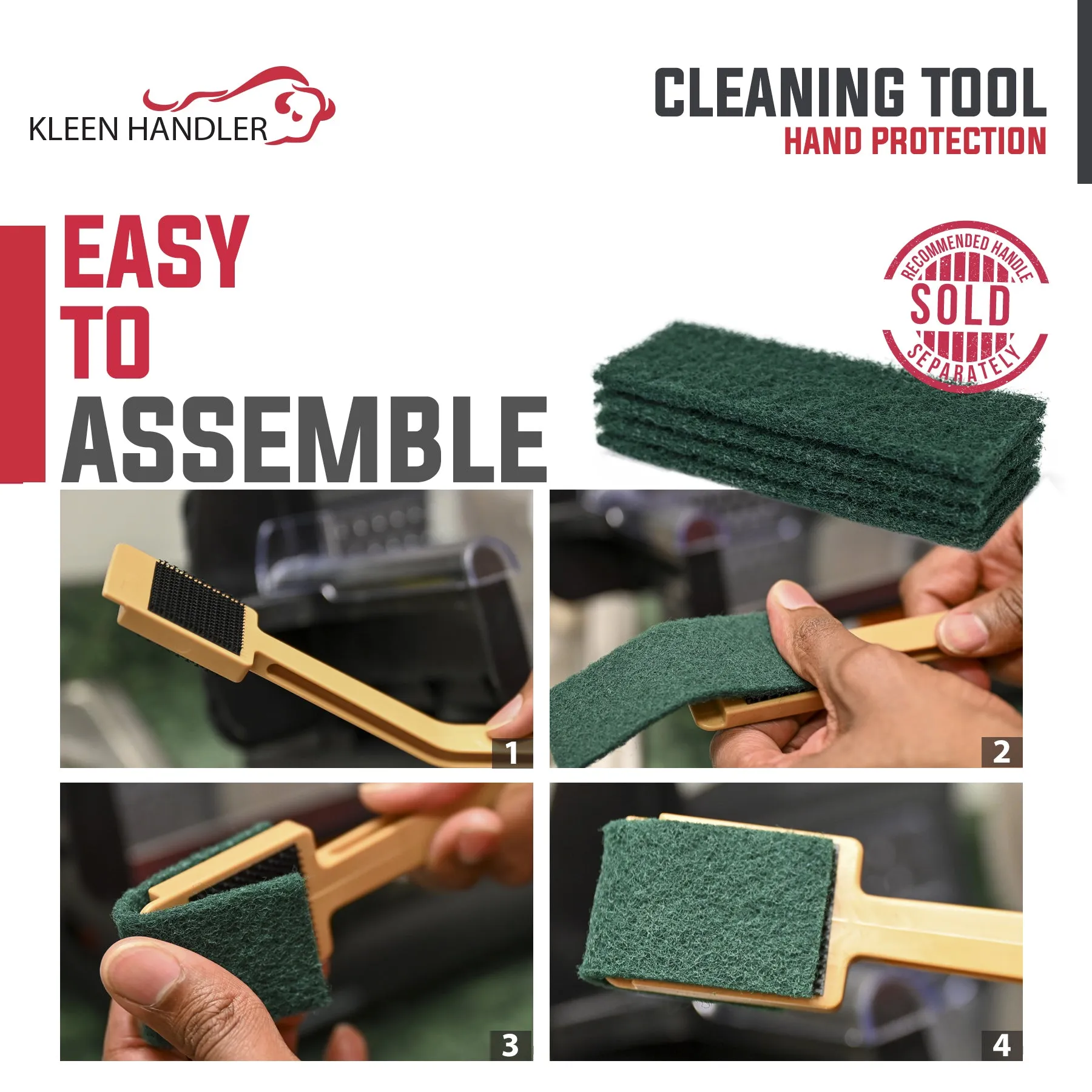 Slicer EZ Scrub Pads – Electric Blade Cleaning Tool for Deli Slicers, Safe Cleaner for Mandolin Slicers, Small Scrubbing Pads