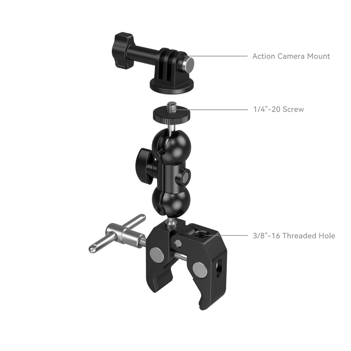 SmallRig Crab-Shaped Super Clamp with Ballhead Magic Arm 4373