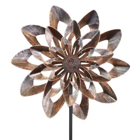 Solar Bronze Double Kinetic Spinner Stake, 27 by 74 Inches