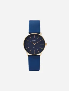 Solar Classic Appleskin Vegan Leather Watch | Gold & Black with Navy Watch