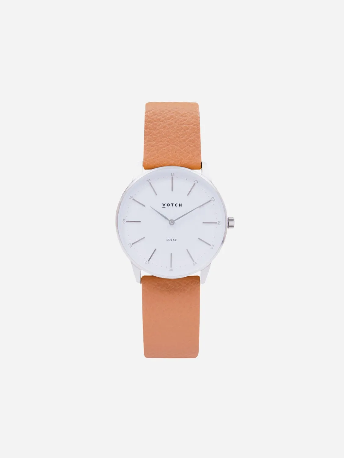 Solar Classic Appleskin Vegan Leather Watch | Silver & Tan