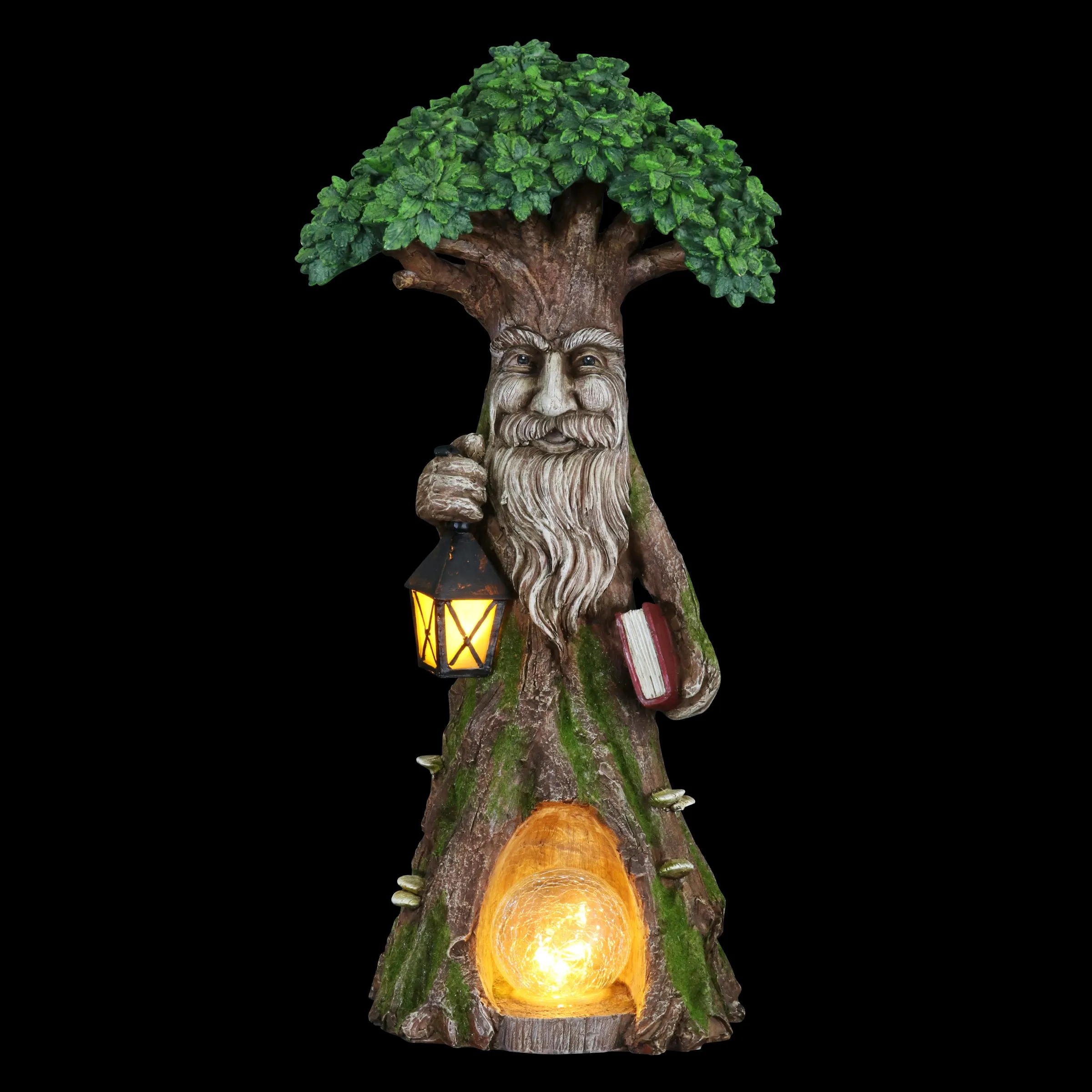 Solar Tree Scholar Carrying Book with Firefly LED Crackle Ball, 16 Inch