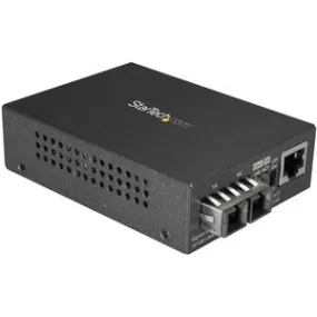 StarTech.com Single Mode SC Fiber Ethernet Media Converter - 1000BASE-LX Gigabit Fiber Optic to Copper Bridge - 10/100/1000 Network 10km