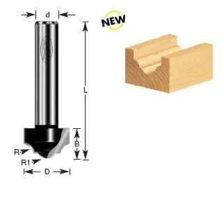 Timberline Carbide Tipped Router Bit For Classical Groove with 1 inch Diameter Cut. Ideal for Doors, Cupboards and Many other Woodworking Applications #460-16