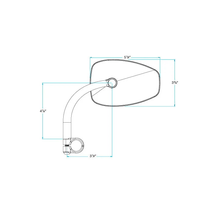 Utility Mirror Teardrop CE Clamp-on - Chrome