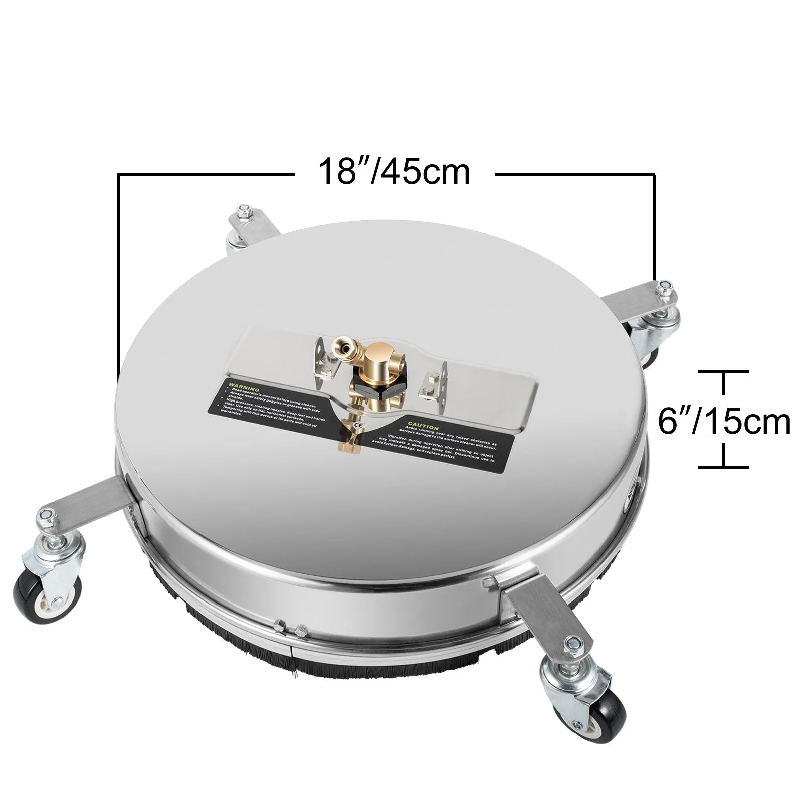 Vevor 18" Surface Cleaner 4000 PSI for Pressure Washer 1/4" Quick Connector Stainless Steel with Twin Rotary Arm New