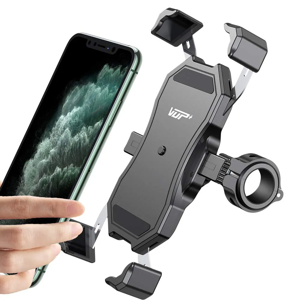 VUP Bicycle Motorcycle Phone Holder, 360° Rotation Anti Shake Cradle Clamp Bike Accessories Fit for iPhone, Galaxy, Google Pixel