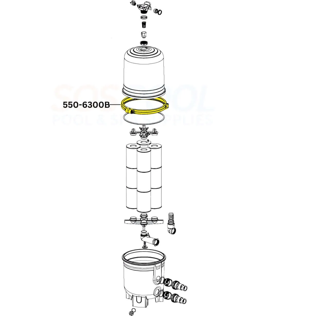 Waterway Metal Clamp For Crystal Water Filters | New Version | 550-6300B