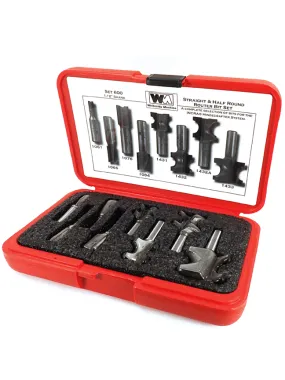 Whiteside 8pc Straight & Half Round Combo Router Bit Set - 1/2" Shank