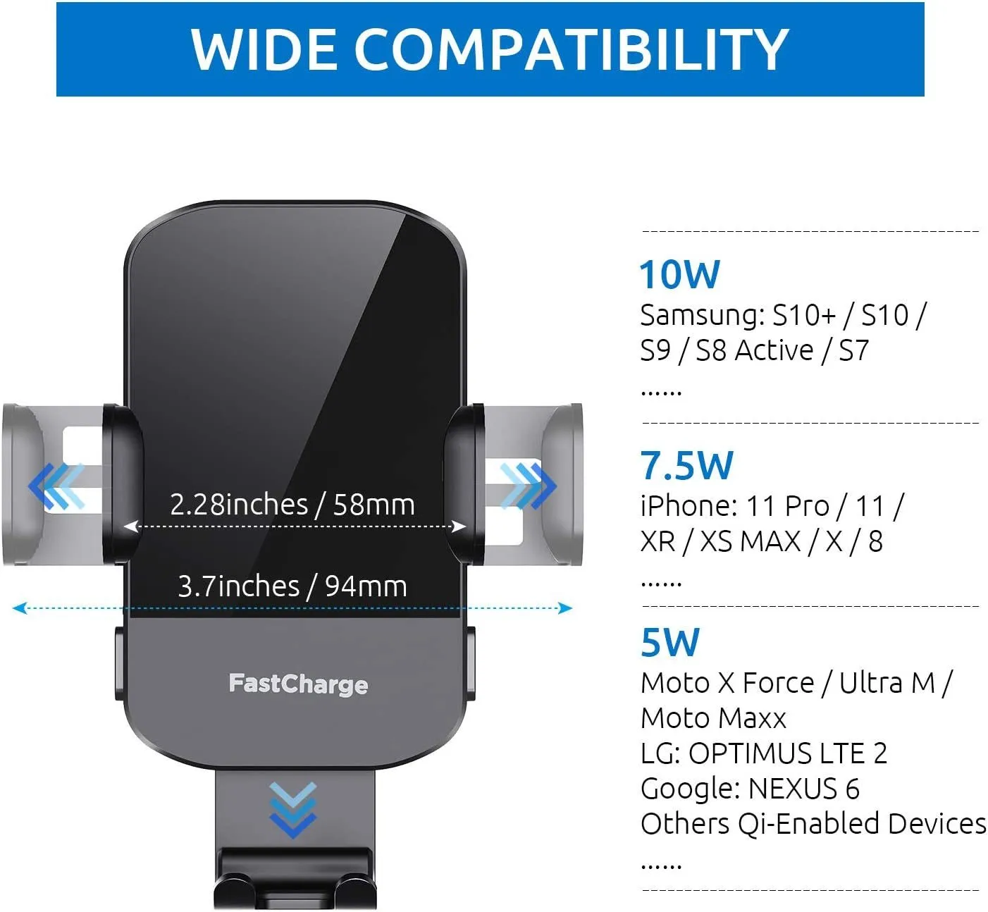 Wireless Car Charger, Chgeek 15W Fast Charging Auto Clamping Car Charger Phone Mount Phone Holder for Iphone 14 13 12 11 Pro Max Xs, Samsung Galaxy S22 Ultra S21 S20, S10  S9  Note 9, Etc