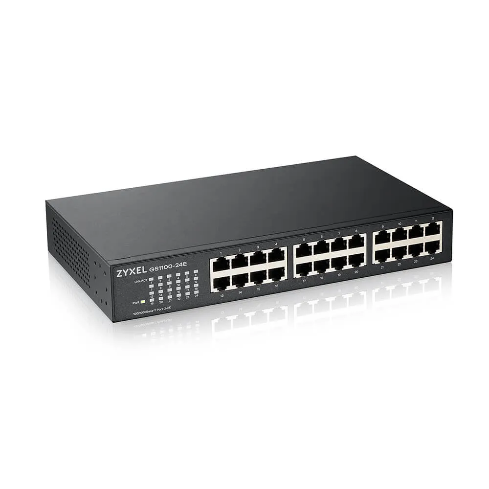 Zyxel Gs1100 Series Gs1100-24E - Switch - Unmanaged - 24 X 10/100/1000 - Desktop, Rack-Mountable, Wall-Mountable